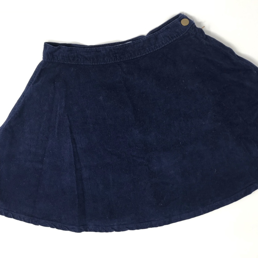 American Apparel Navy Corduroy Skater Skirt